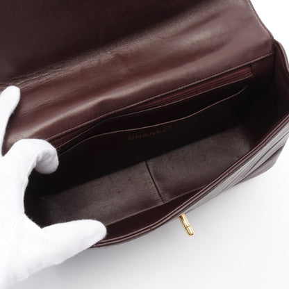 シェブロン Vステッチ ハンドバッグ ラムスキン ボルドー ゴールド金具 2WAY ヴィンテージ シャネル バッグ CHANEL
