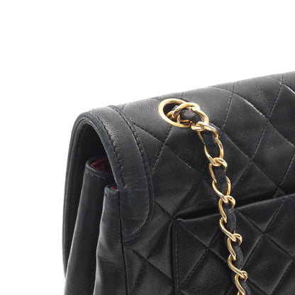 マトラッセ チェーンショルダーバッグ ラムスキン ブラック ゴールド金具 ヴィンテージ シャネル バッグ CHANEL