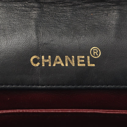 マトラッセ チェーンショルダーバッグ ラムスキン ブラック ゴールド金具 ヴィンテージ シャネル バッグ CHANEL