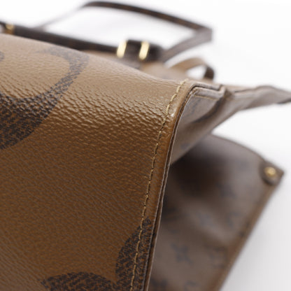 オンザゴーGM モノグラムジャイアント リバース ショルダーバッグ トートバッグ PVC ブラウン ベージュ 2WAY ルイヴィトン バッグ LOUIS VUITTON