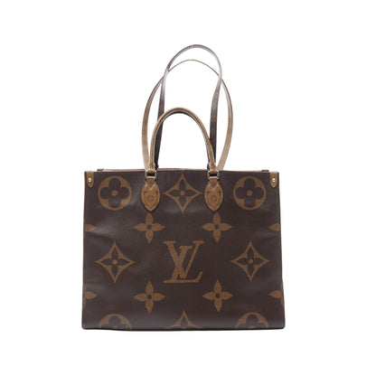 オンザゴーGM モノグラムジャイアント リバース ショルダーバッグ トートバッグ PVC ブラウン ベージュ 2WAY ルイヴィトン バッグ LOUIS VUITTON