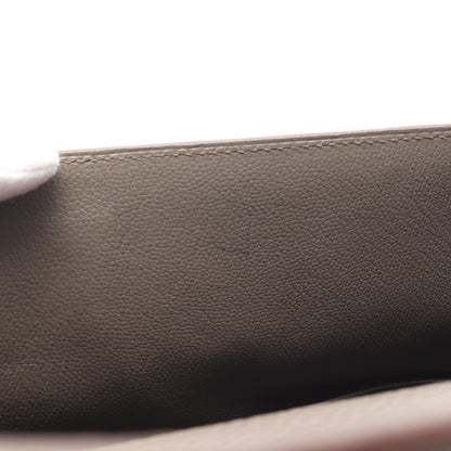 ケリー35 エタン ハンドバッグ トリヨンクレマンス グレーブラウン シルバー金具 内縫い 2WAY □Q刻印 エルメス バッグ HERMES