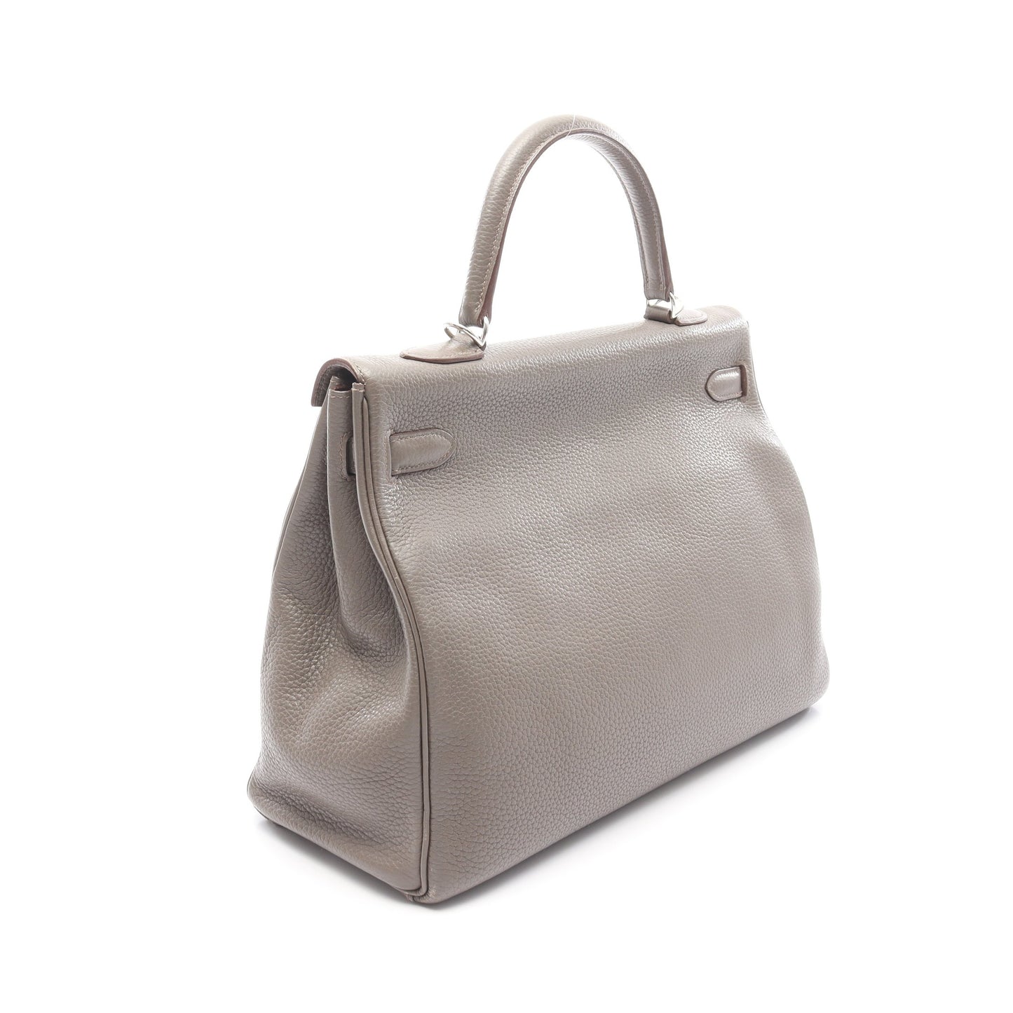 ケリー35 エタン ハンドバッグ トリヨンクレマンス グレーブラウン シルバー金具 内縫い 2WAY □Q刻印 エルメス バッグ HERMES