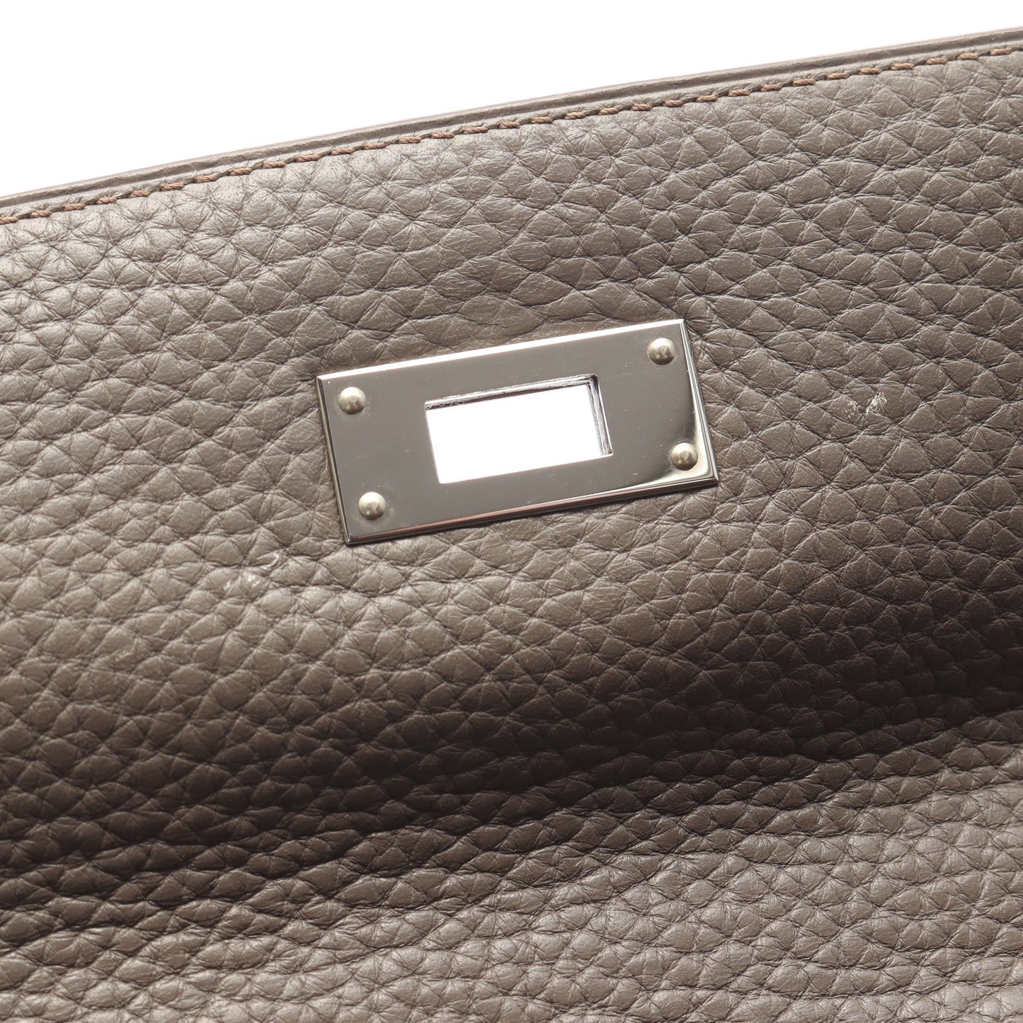 ケリー35 エタン ハンドバッグ トリヨンクレマンス グレーブラウン シルバー金具 内縫い 2WAY □Q刻印 エルメス バッグ HERMES