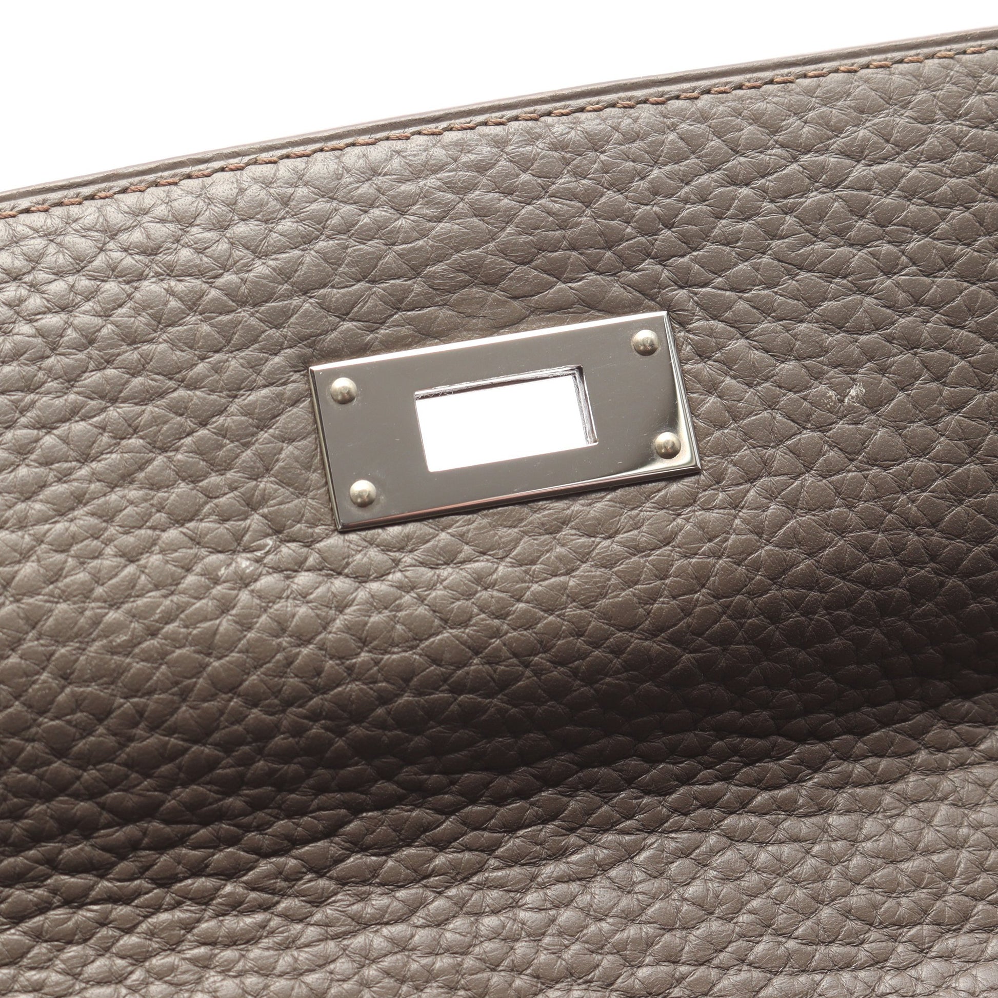 ケリー35 エタン ハンドバッグ トリヨンクレマンス グレーブラウン シルバー金具 内縫い 2WAY □Q刻印 エルメス バッグ HERMES