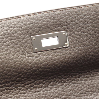 ケリー35 エタン ハンドバッグ トリヨンクレマンス グレーブラウン シルバー金具 内縫い 2WAY □Q刻印 エルメス バッグ HERMES