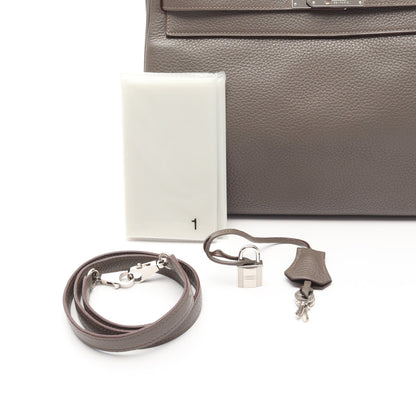ケリー35 エタン ハンドバッグ トリヨンクレマンス グレーブラウン シルバー金具 内縫い 2WAY □Q刻印 エルメス バッグ HERMES