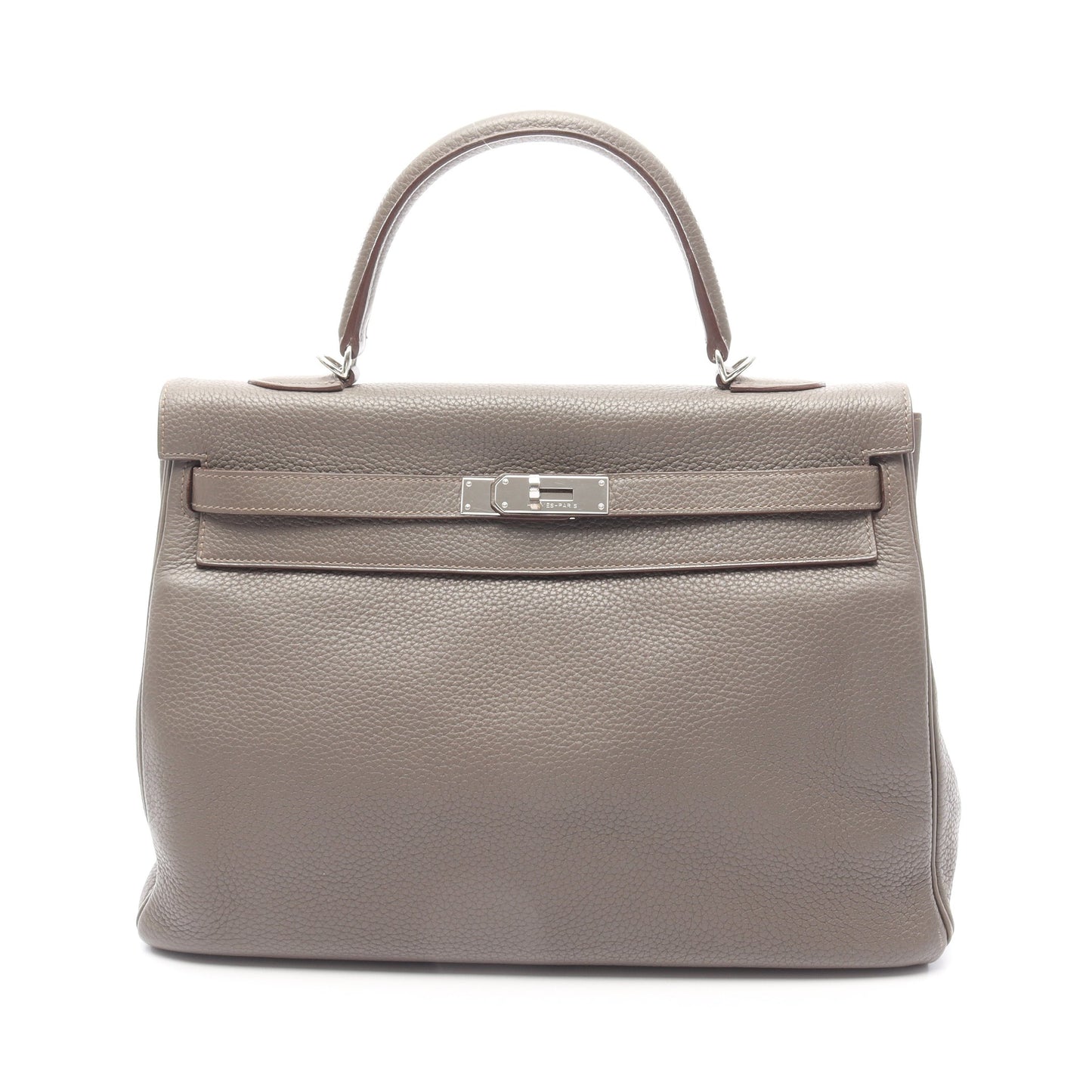 ケリー35 エタン ハンドバッグ トリヨンクレマンス グレーブラウン シルバー金具 内縫い 2WAY □Q刻印 エルメス バッグ HERMES