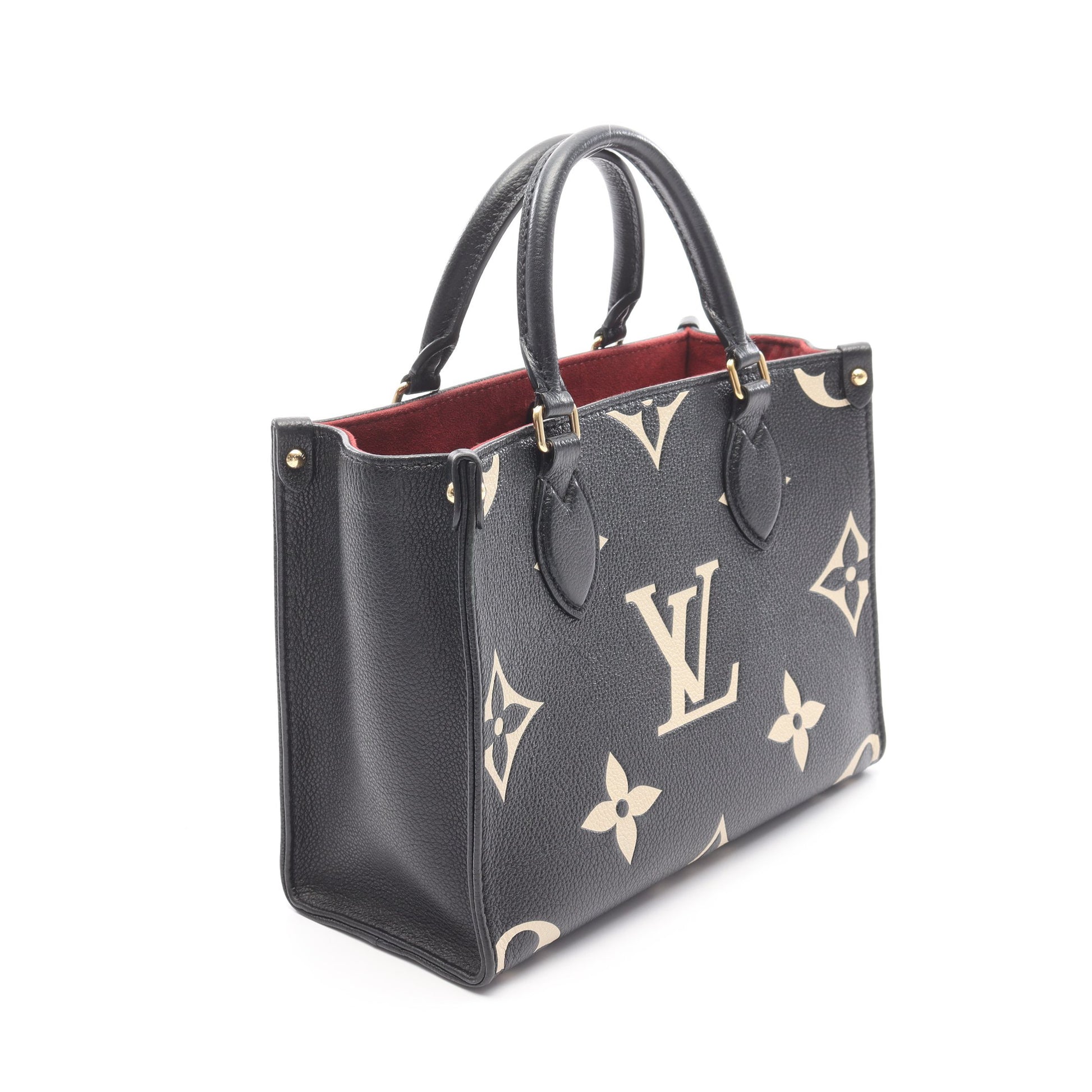 オンザゴーPM バイカラー モノグラムアンプラント ハンドバッグ レザー ブラック ベージュ 2WAY ルイヴィトン バッグ LOUIS VUITTON