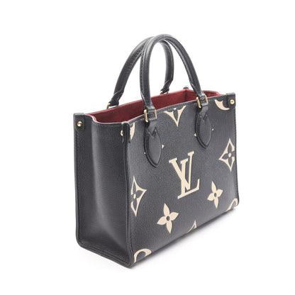 オンザゴーPM バイカラー モノグラムアンプラント ハンドバッグ レザー ブラック ベージュ 2WAY ルイヴィトン バッグ LOUIS VUITTON