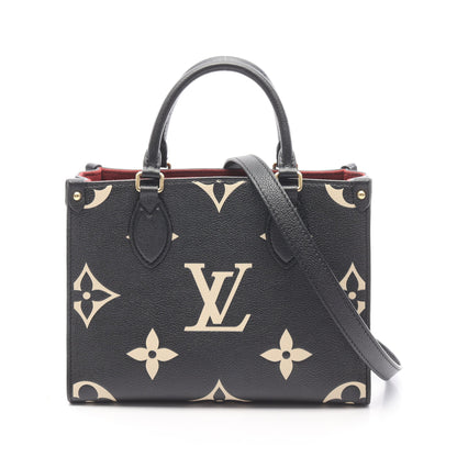 オンザゴーPM バイカラー モノグラムアンプラント ハンドバッグ レザー ブラック ベージュ 2WAY ルイヴィトン バッグ LOUIS VUITTON