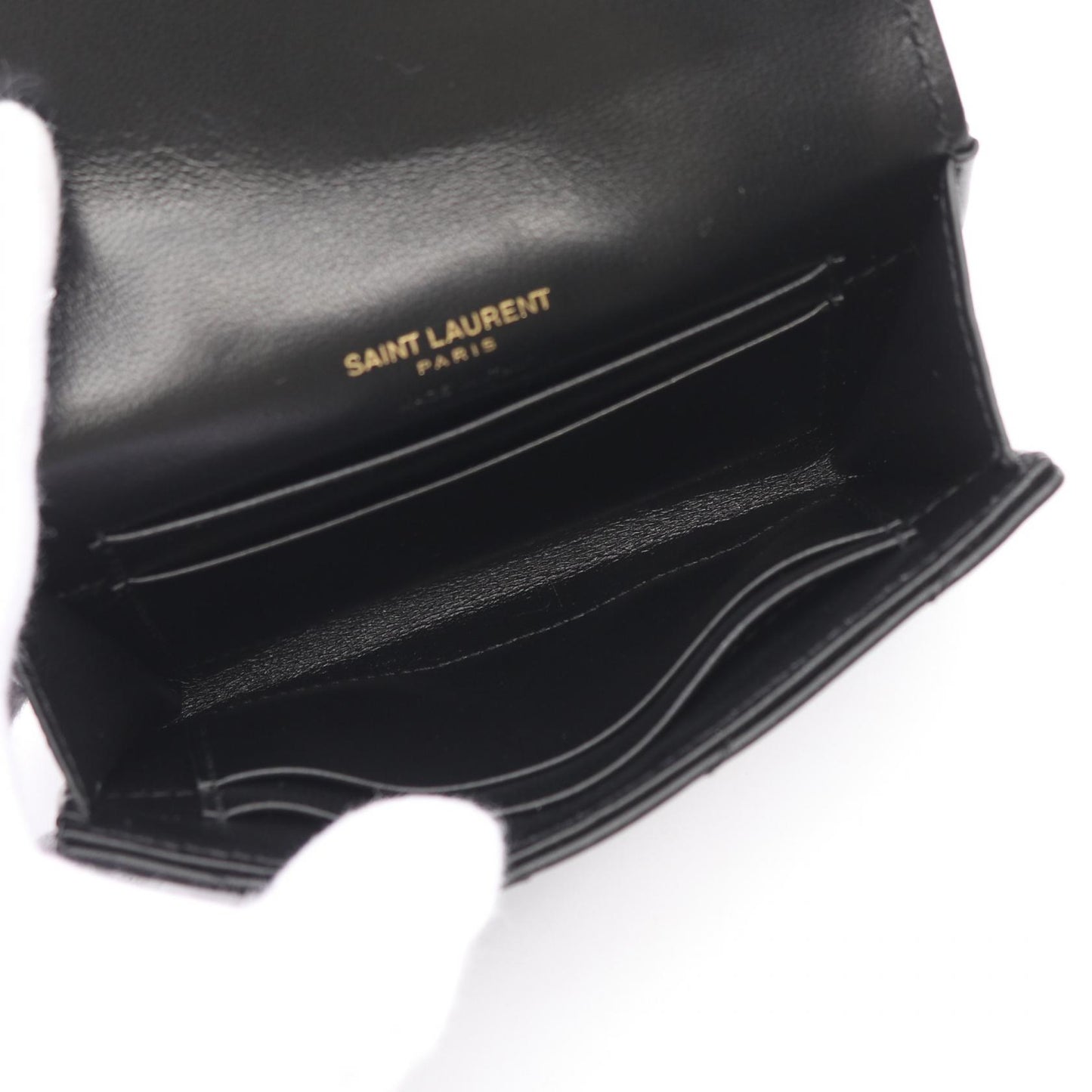 モノグラム サンローラン エンベロープ ウォレット 二つ折り財布 レザー ブラック サンローラン 財布・小物 Saint Laurent