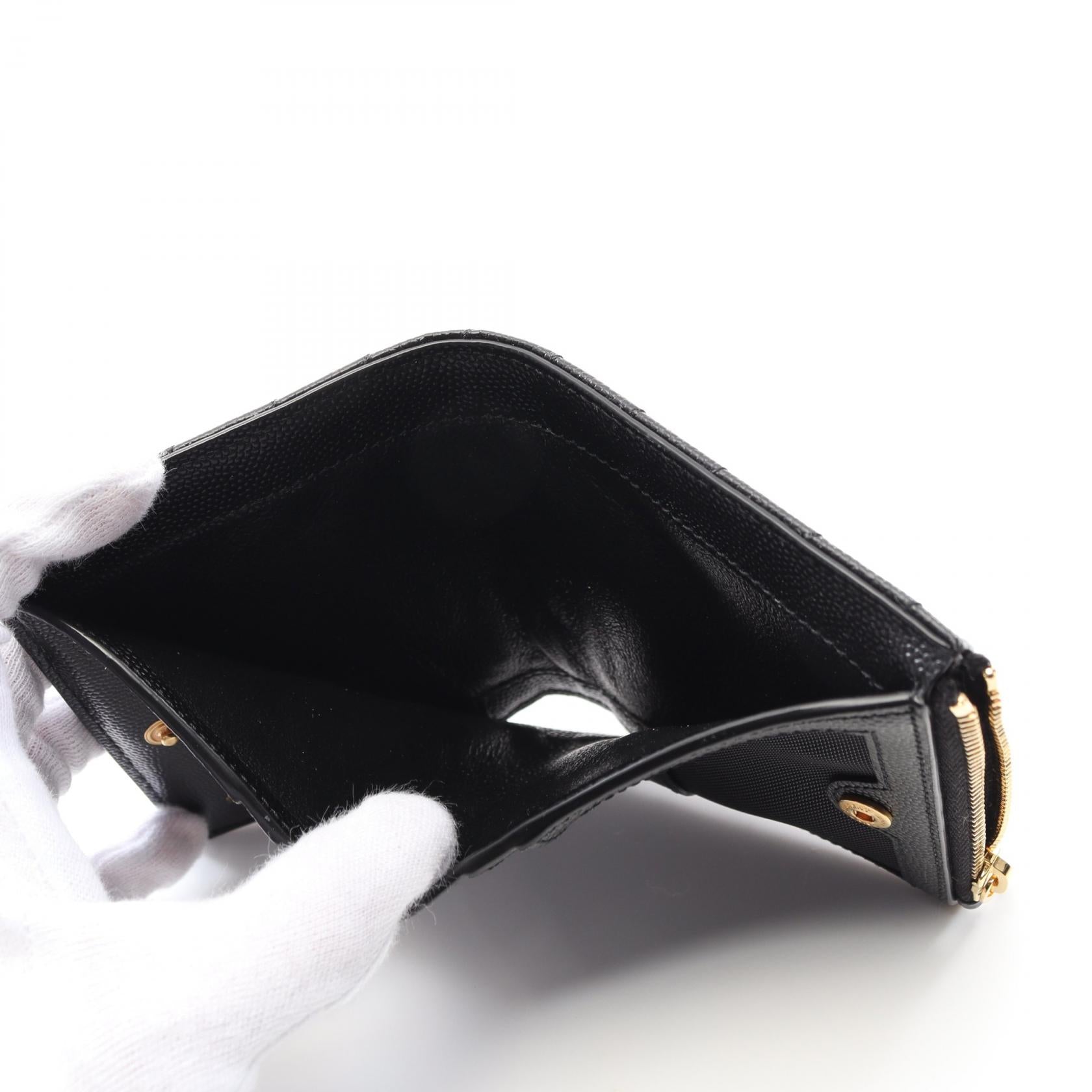 【美品/付属品付】サンローラン 二つ折り財布 スマート クロコ型押し ブラック 美品/付属品付】サンローラン 二つ折り財布 スマート クロコ型押し