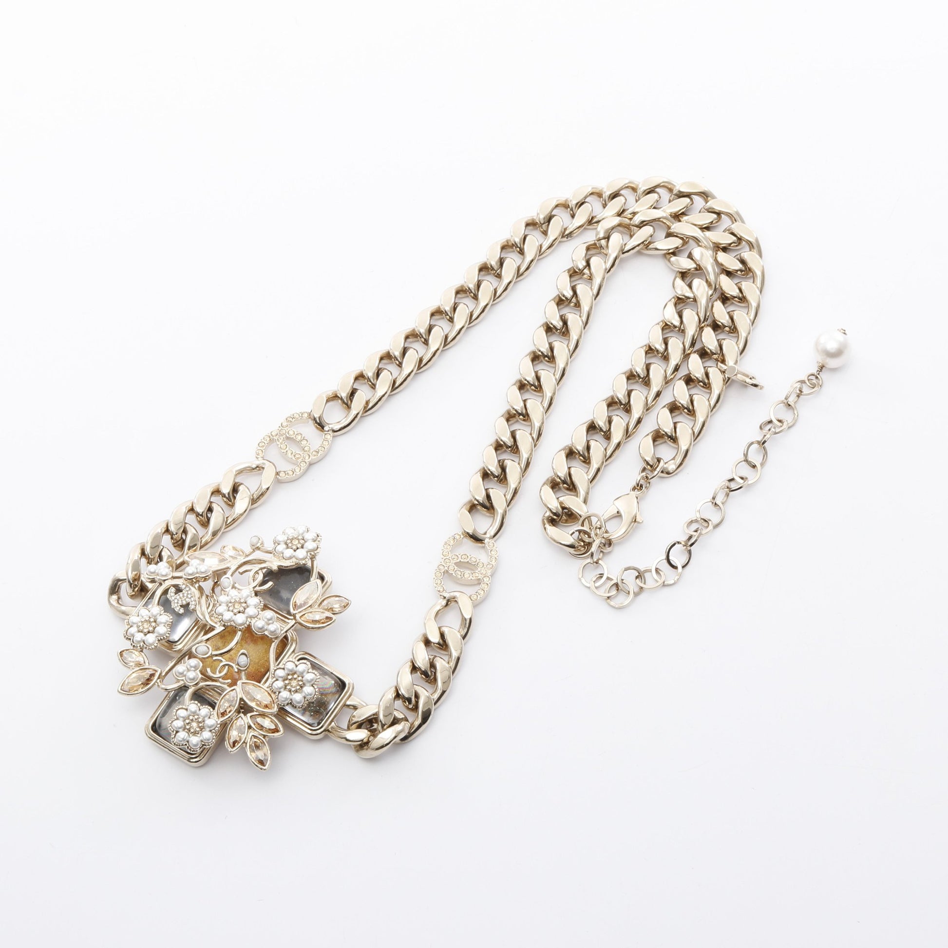 ネックレス GP フェイクパール ラインストーン ゴールド B22K シャネル アクセサリー CHANEL