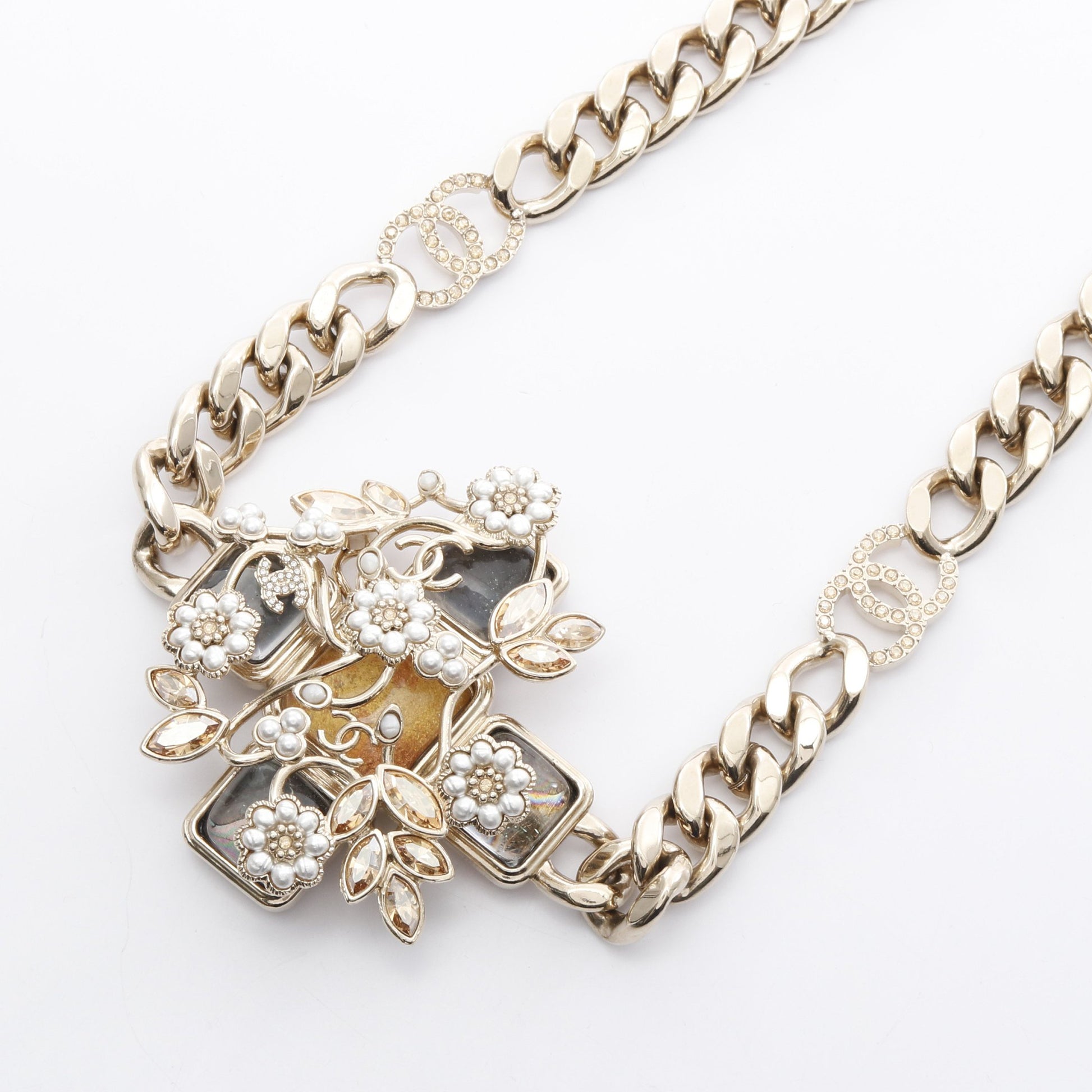 ネックレス GP フェイクパール ラインストーン ゴールド B22K シャネル アクセサリー CHANEL