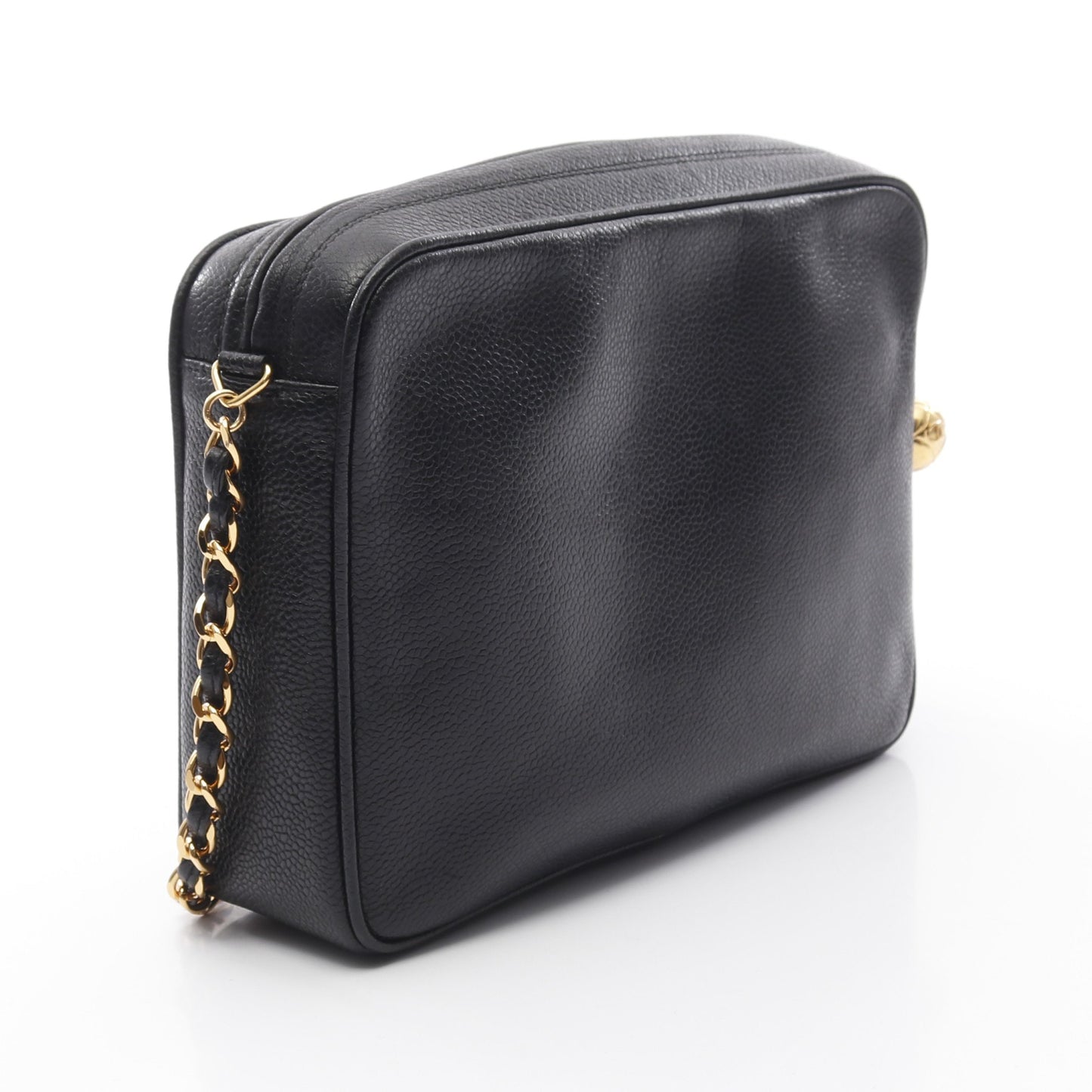 トリプルココマーク チェーンショルダーバッグ キャビアスキン ブラック ゴールド金具 シャネル バッグ CHANEL