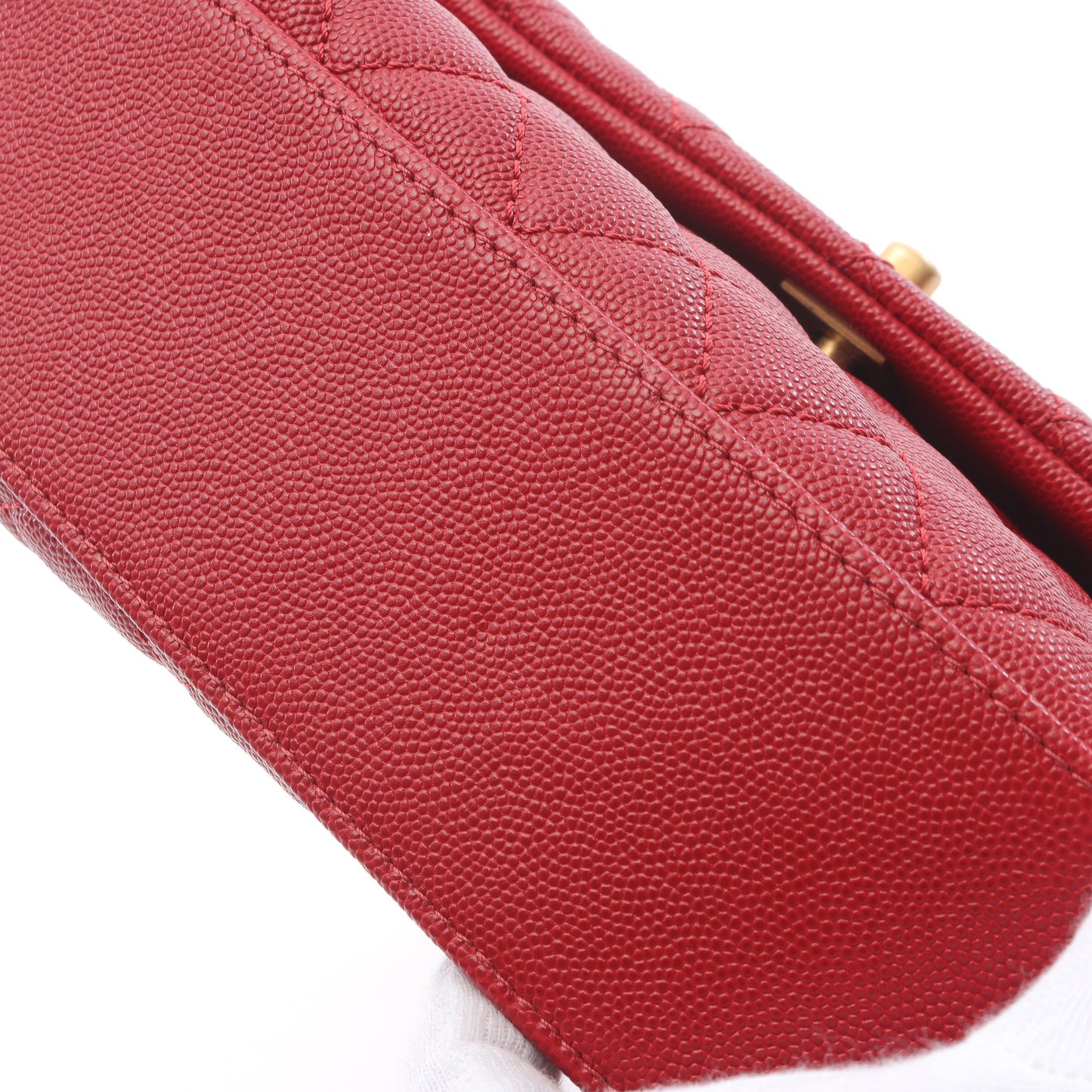 ココハンドル フラップ マトラッセ ハンドバッグ キャビアスキン レッド ゴールド金具 2WAY シャネル バッグ CHANEL