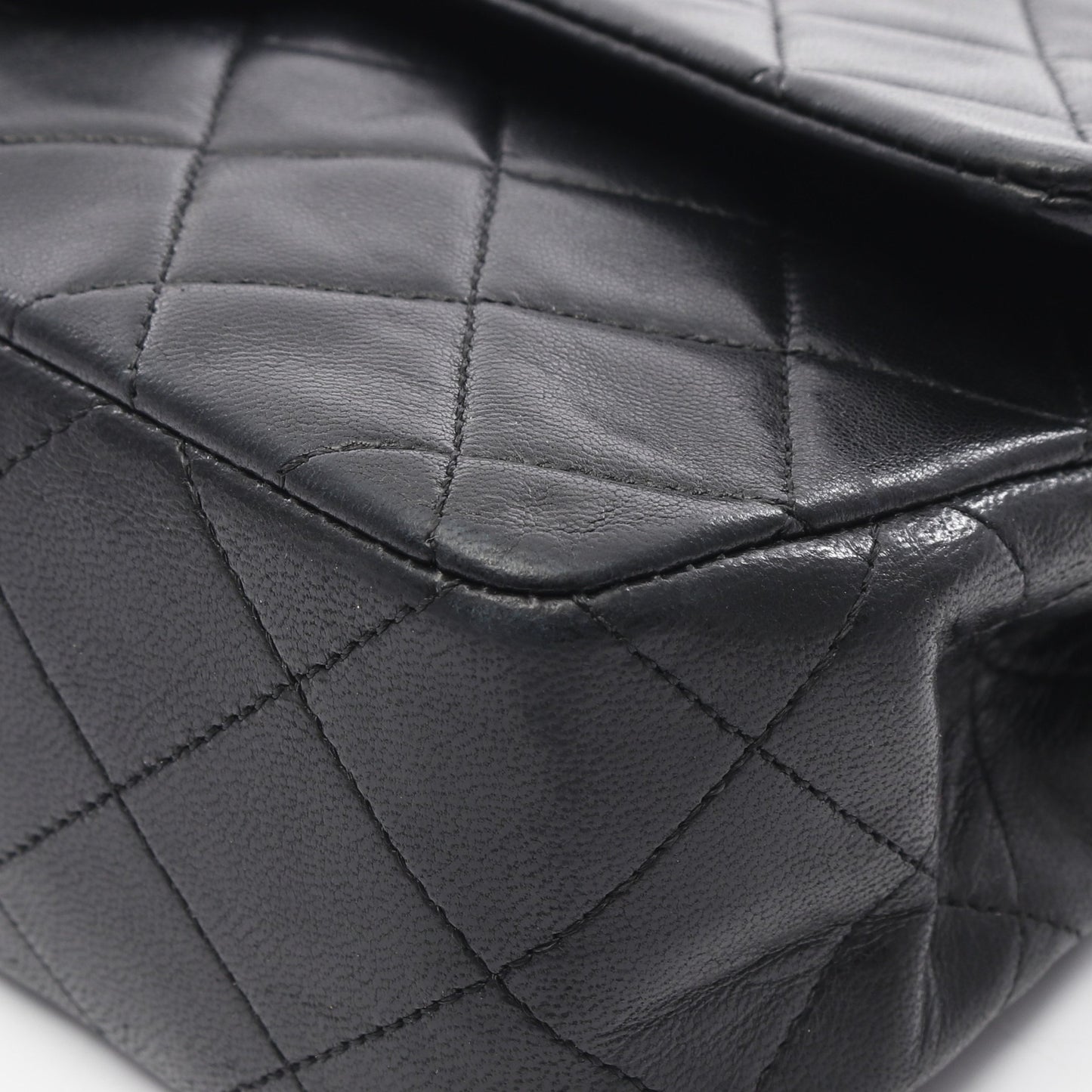 マトラッセ Wフラップ Wチェーンショルダーバッグ ラムスキン ブラック ゴールド金具 ヴィンテージ シャネル バッグ CHANEL