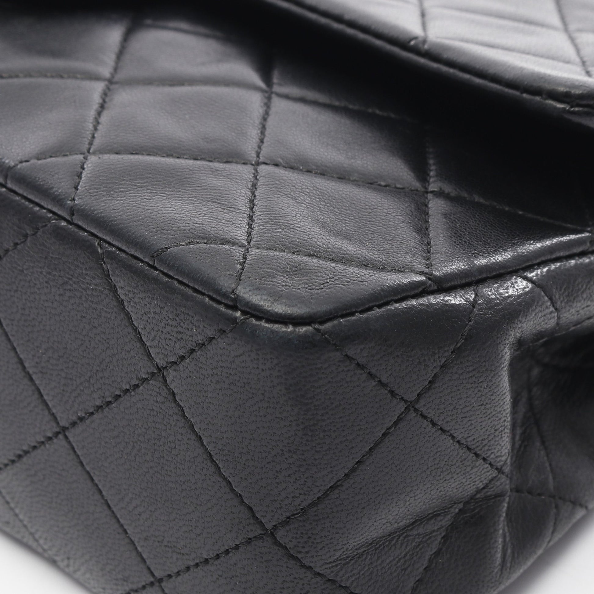 マトラッセ Wフラップ Wチェーンショルダーバッグ ラムスキン ブラック ゴールド金具 ヴィンテージ シャネル バッグ CHANEL