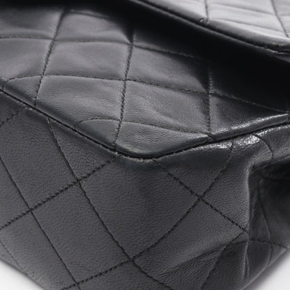 マトラッセ Wフラップ Wチェーンショルダーバッグ ラムスキン ブラック ゴールド金具 ヴィンテージ シャネル バッグ CHANEL