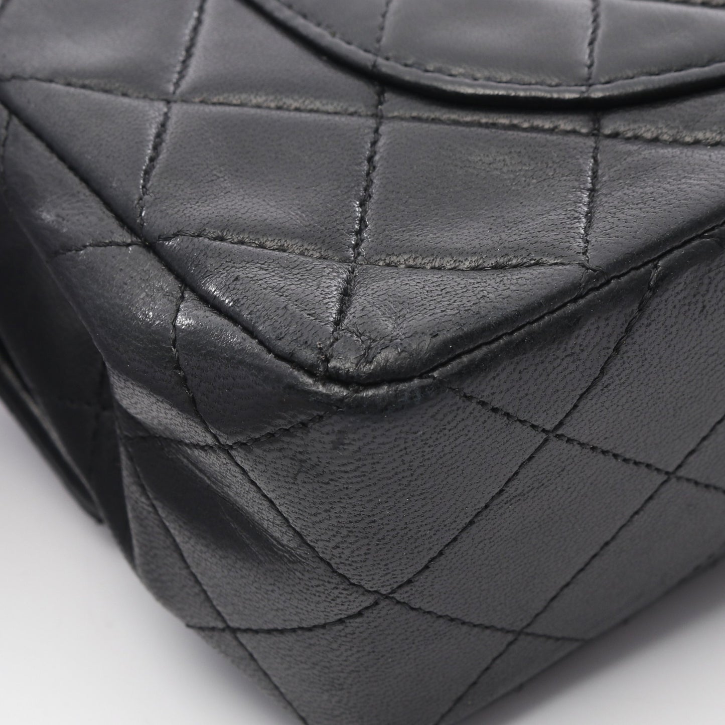 マトラッセ Wフラップ Wチェーンショルダーバッグ ラムスキン ブラック ゴールド金具 ヴィンテージ シャネル バッグ CHANEL