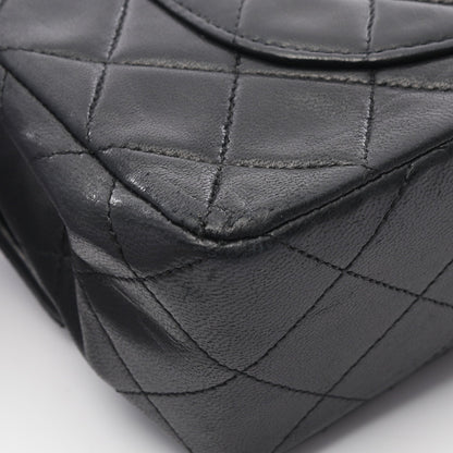 マトラッセ Wフラップ Wチェーンショルダーバッグ ラムスキン ブラック ゴールド金具 ヴィンテージ シャネル バッグ CHANEL