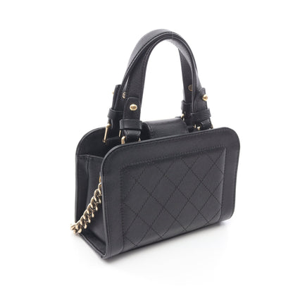 マトラッセ チェーンショルダーバッグ レザー ブラック ゴールド金具 2WAY シャネル バッグ CHANEL