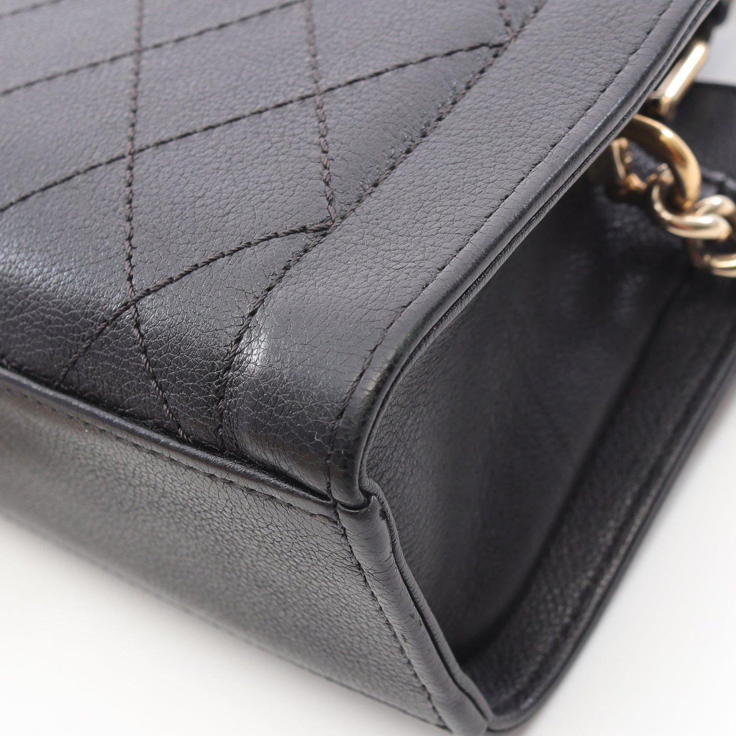 マトラッセ チェーンショルダーバッグ レザー ブラック ゴールド金具 2WAY シャネル バッグ CHANEL