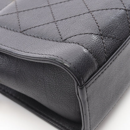 マトラッセ チェーンショルダーバッグ レザー ブラック ゴールド金具 2WAY シャネル バッグ CHANEL