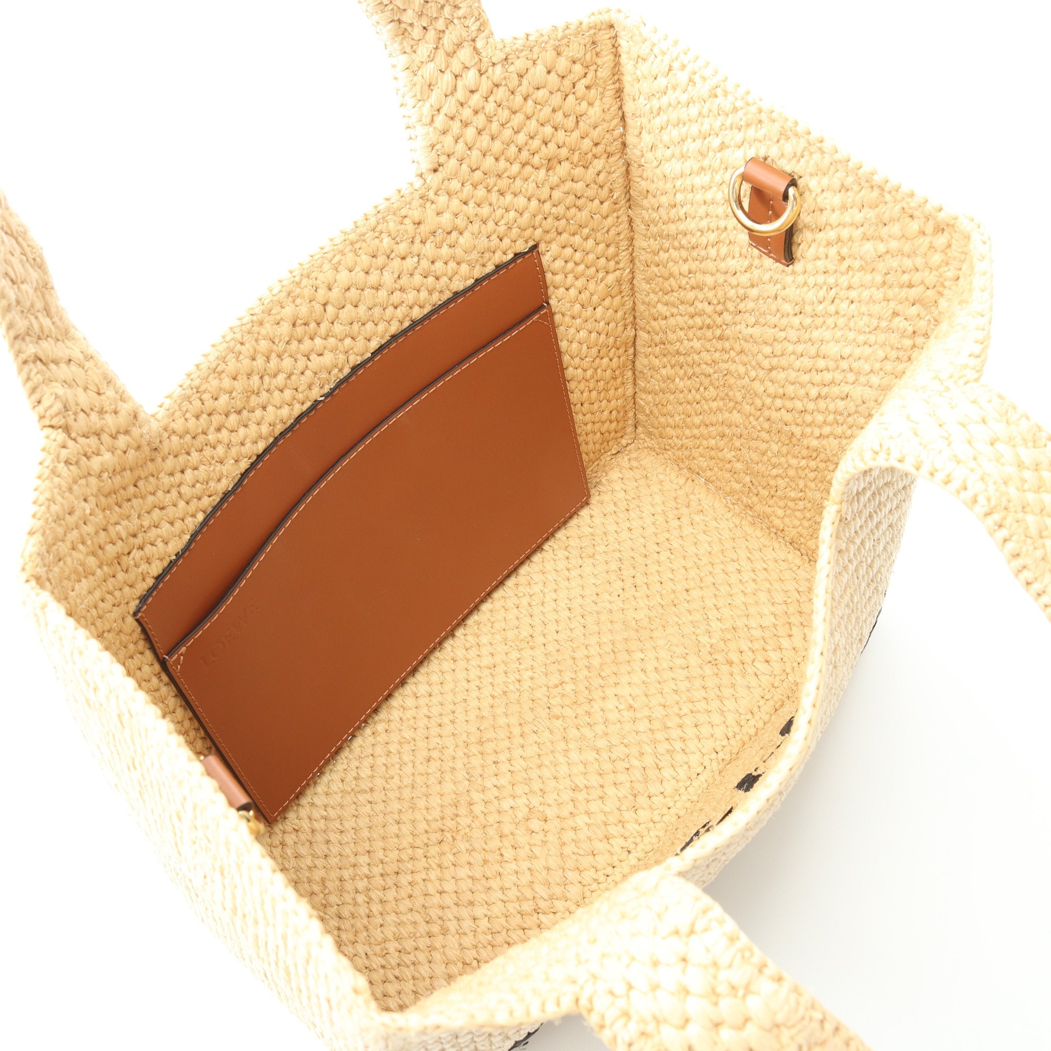 □極美品□2way LOEWE ショルダーバッグ フォント ラフィア ベージュ