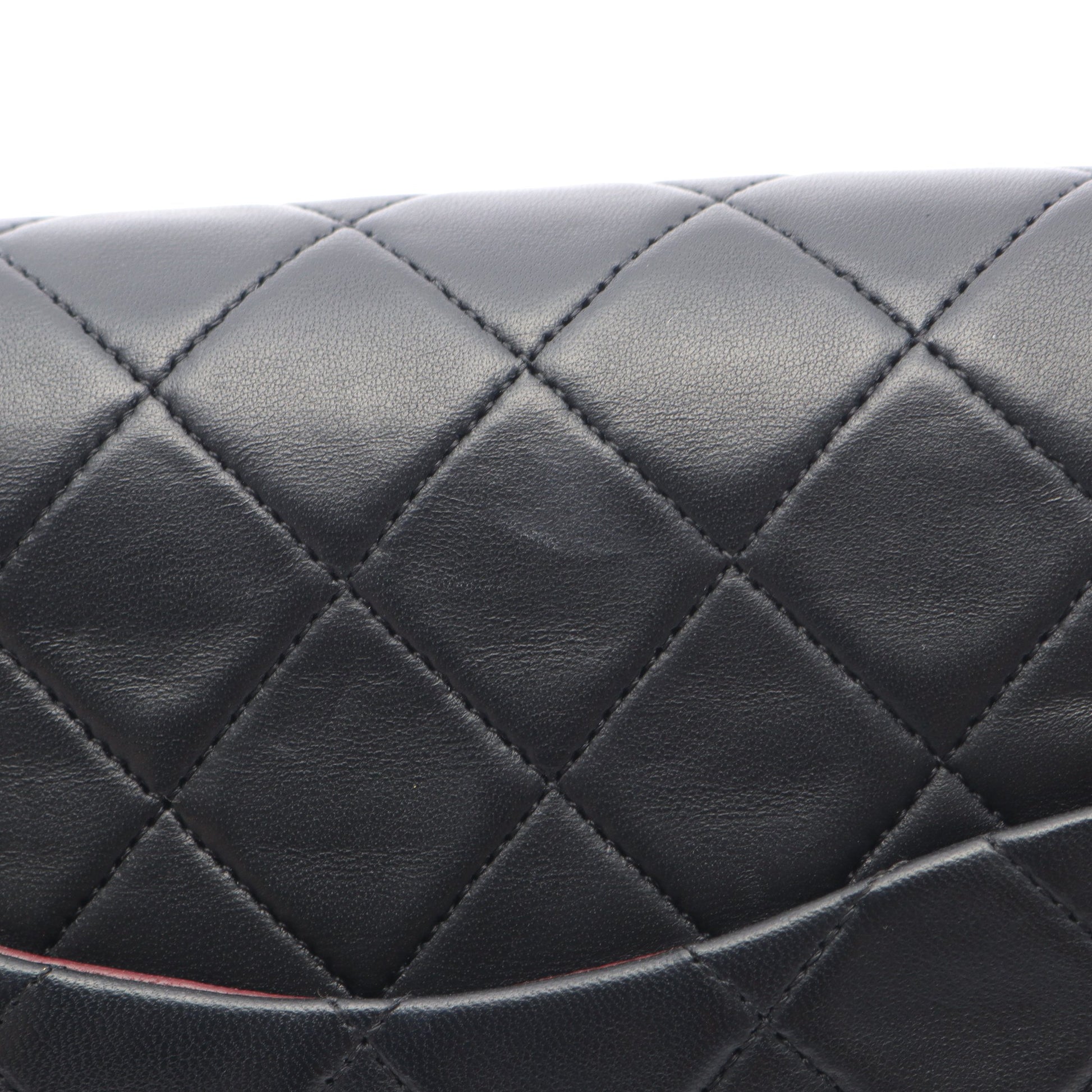 マトラッセ Wフラップ Wチェーンショルダーバッグ ラムスキン ブラック ゴールド金具 シャネル バッグ CHANEL
