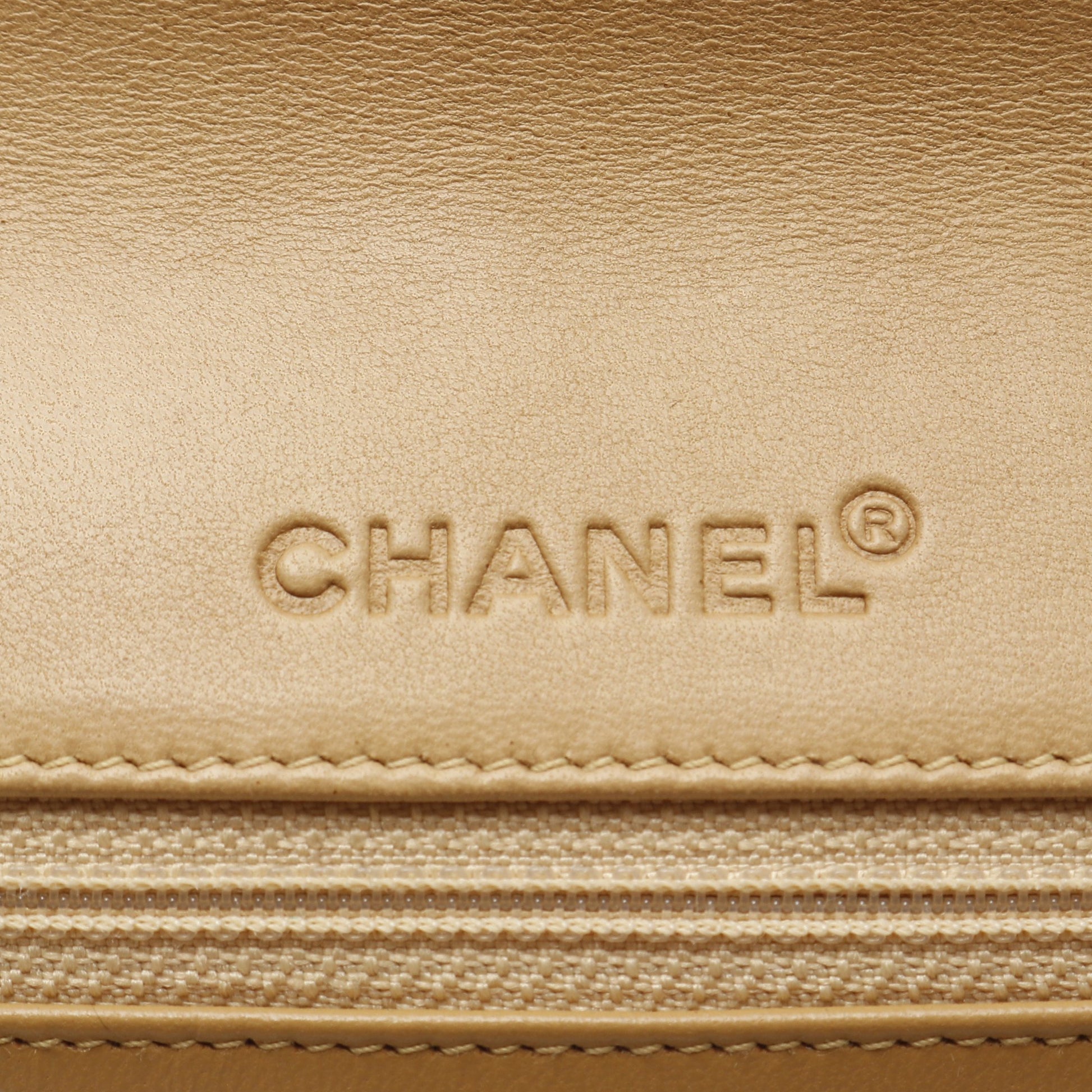 チョコバー ワイルドステッチ チェーンショルダーバッグ ラムスキン ベージュ ゴールド金具 シャネル バッグ CHANEL