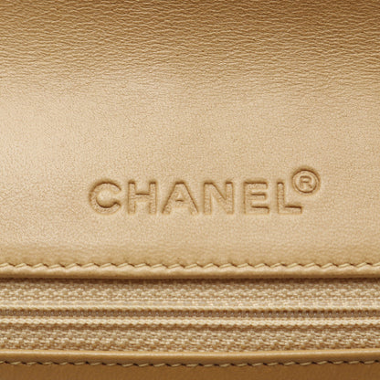 チョコバー ワイルドステッチ チェーンショルダーバッグ ラムスキン ベージュ ゴールド金具 シャネル バッグ CHANEL