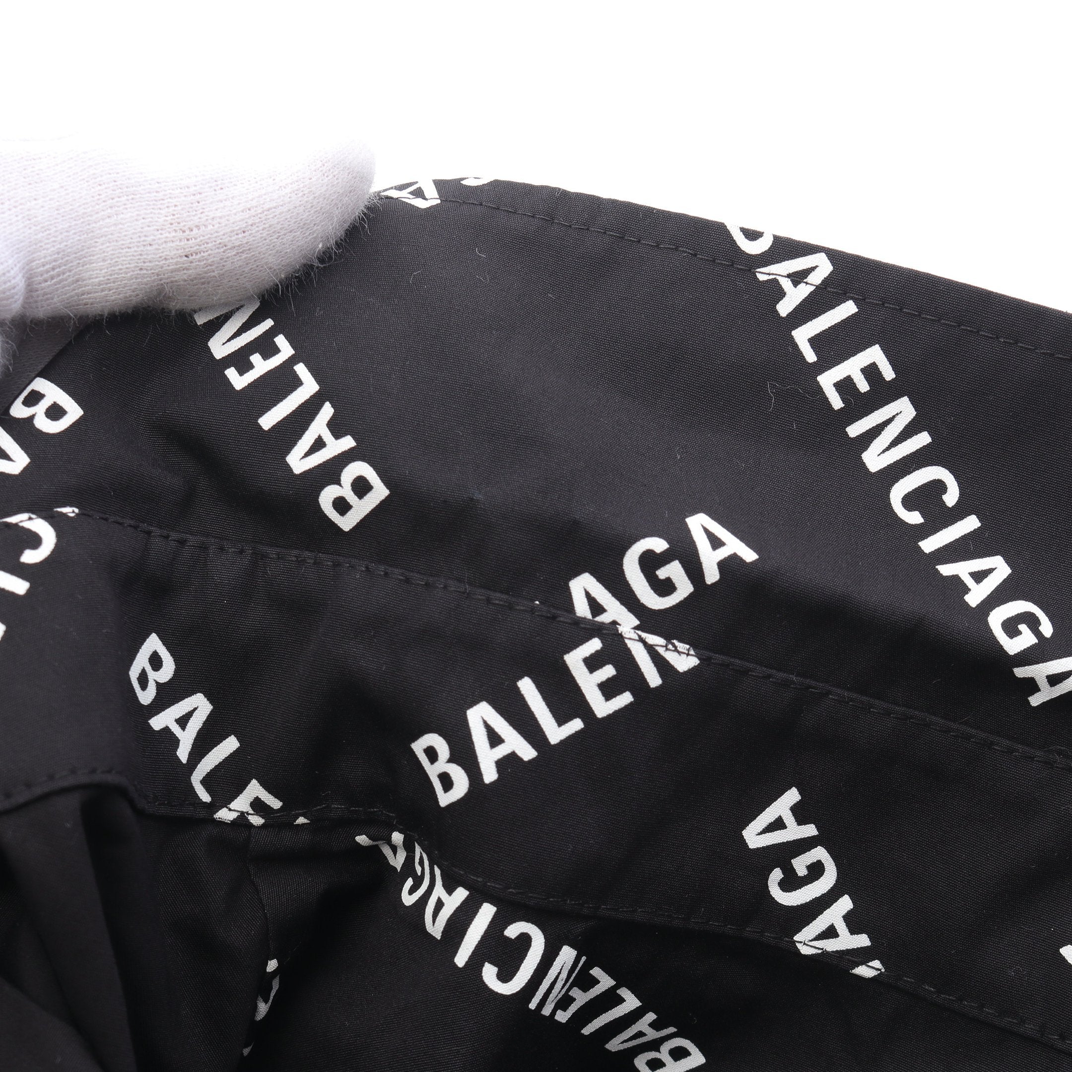 オールオーバー シャツ ロゴ総柄 コットン ブラック バレンシアガ – RECLO