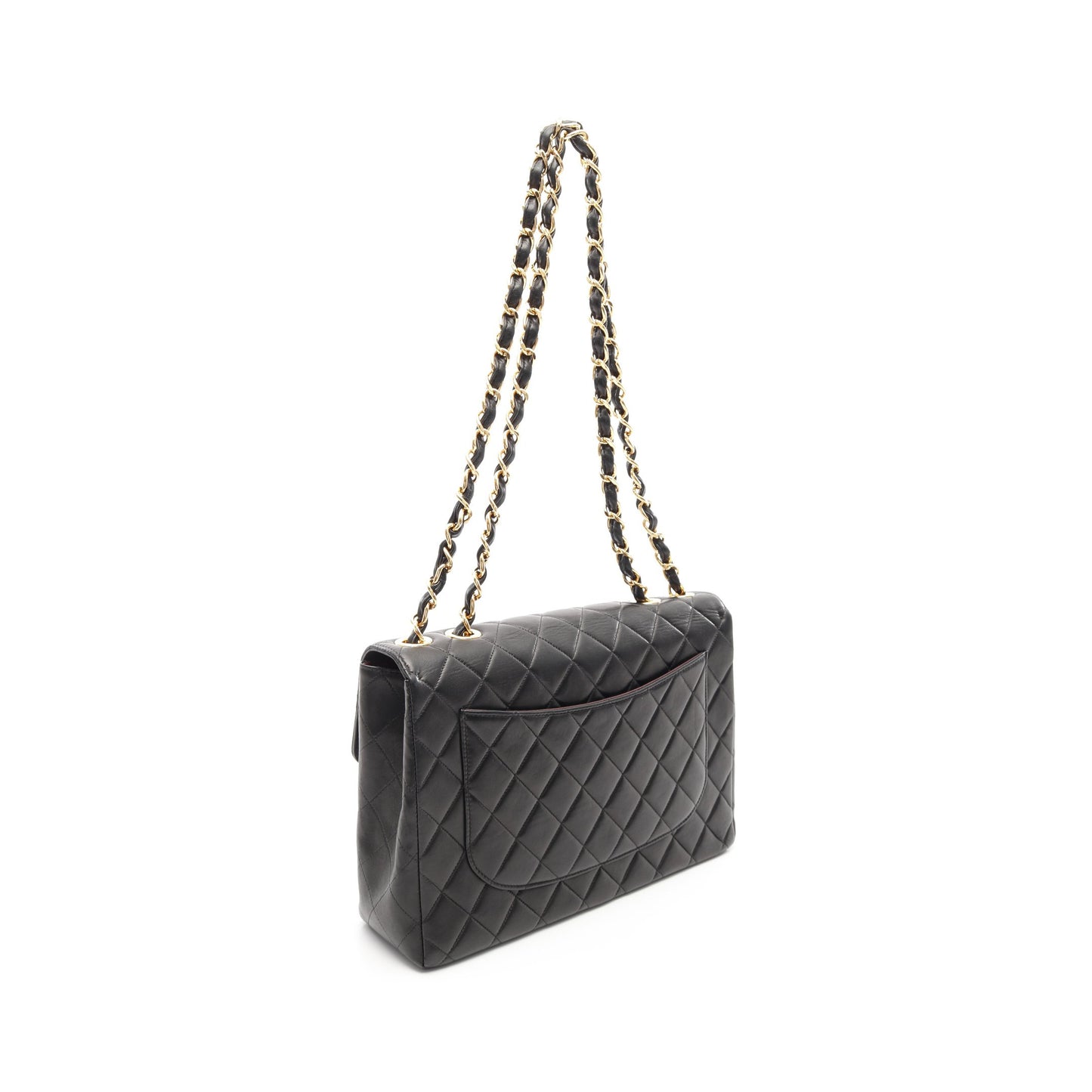 デカマトラッセ30 シングルフラップ Wチェーンショルダーバッグ ラムスキン ブラック ゴールド金具 シャネル バッグ CHANEL