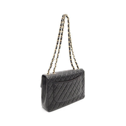 デカマトラッセ30 シングルフラップ Wチェーンショルダーバッグ ラムスキン ブラック ゴールド金具 シャネル バッグ CHANEL
