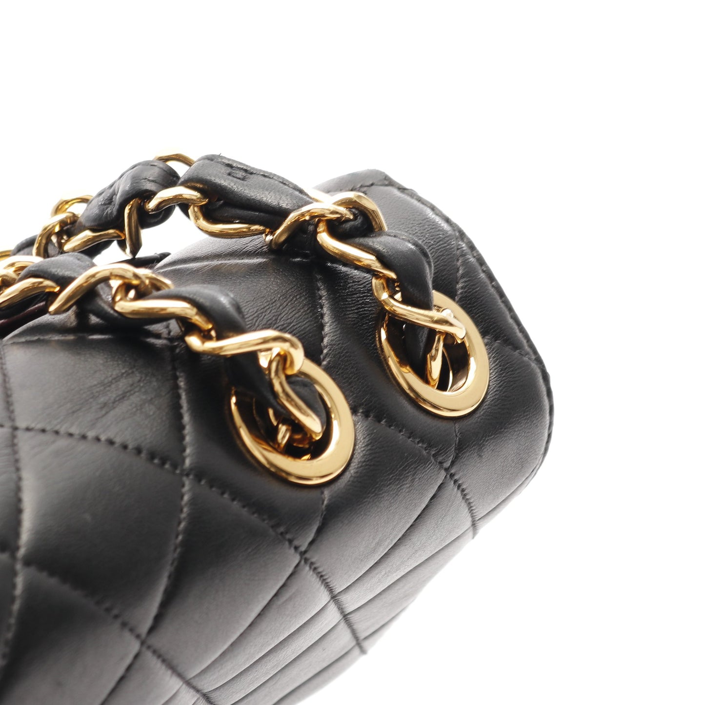 デカマトラッセ30 シングルフラップ Wチェーンショルダーバッグ ラムスキン ブラック ゴールド金具 シャネル バッグ CHANEL