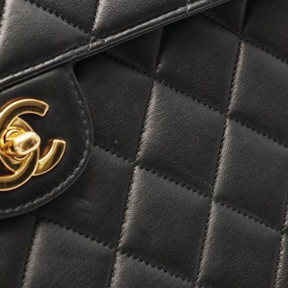 デカマトラッセ30 シングルフラップ Wチェーンショルダーバッグ ラムスキン ブラック ゴールド金具 シャネル バッグ CHANEL