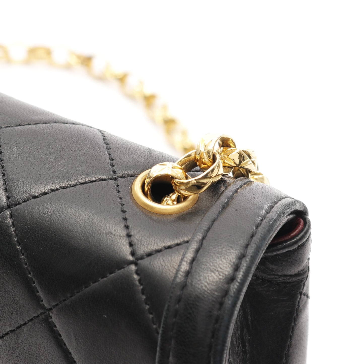 マトラッセ チェーンショルダーバッグ ラムスキン ブラック ゴールド金具 シャネル バッグ CHANEL