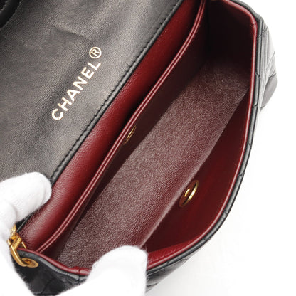 マトラッセ チェーンショルダーバッグ ラムスキン ブラック ゴールド金具 シャネル バッグ CHANEL