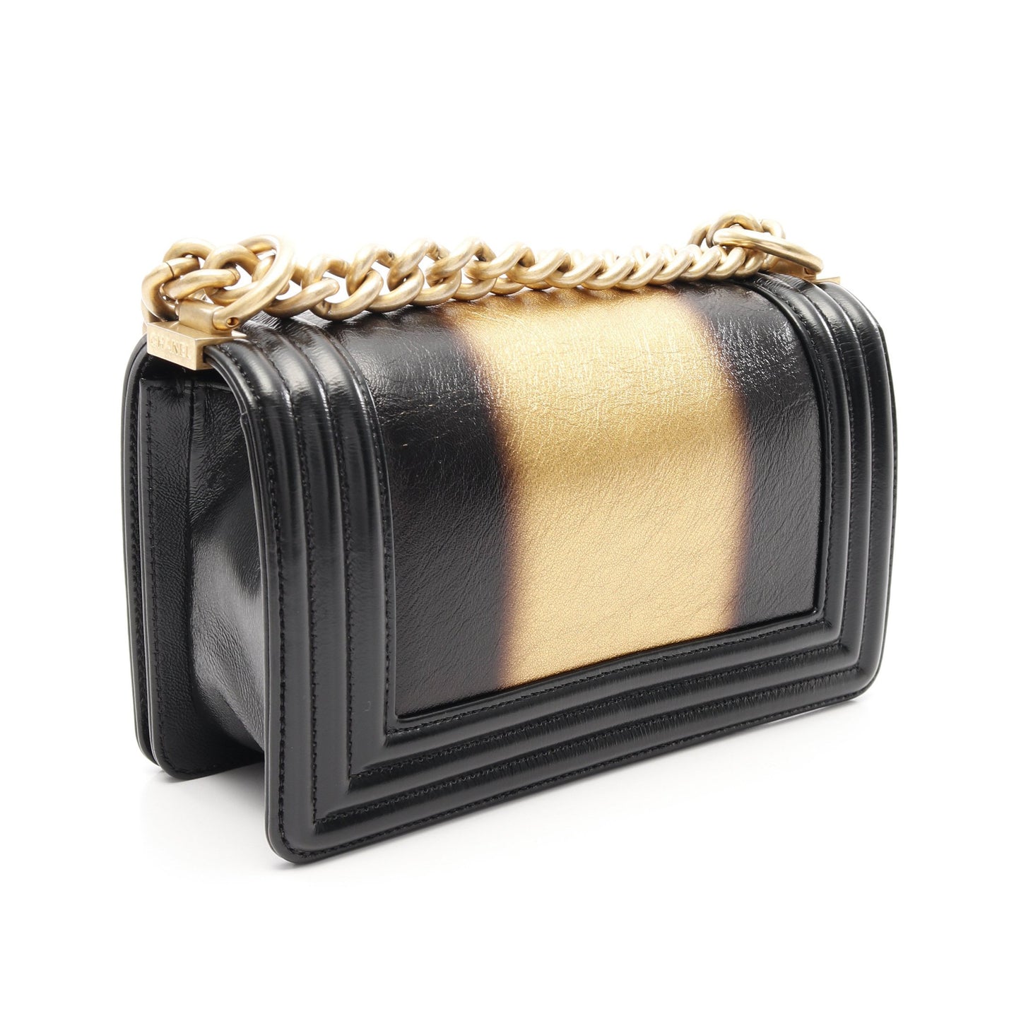 ボーイシャネル スモール チェーンショルダーバッグ レザー ブラック ゴールド ゴールド金具 シャネル バッグ CHANEL