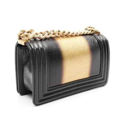 ボーイシャネル スモール チェーンショルダーバッグ レザー ブラック ゴールド ゴールド金具 シャネル バッグ CHANEL