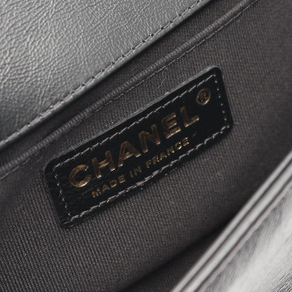 ボーイシャネル スモール チェーンショルダーバッグ レザー ブラック ゴールド ゴールド金具 シャネル バッグ CHANEL