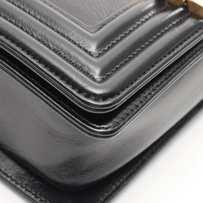 ボーイシャネル スモール チェーンショルダーバッグ レザー ブラック ゴールド ゴールド金具 シャネル バッグ CHANEL