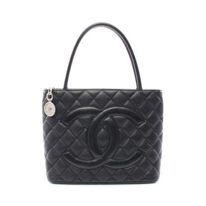 復刻トート ハンドバッグ トートバッグ キャビアスキン ブラック マットシルバー金具 シャネル バッグ CHANEL