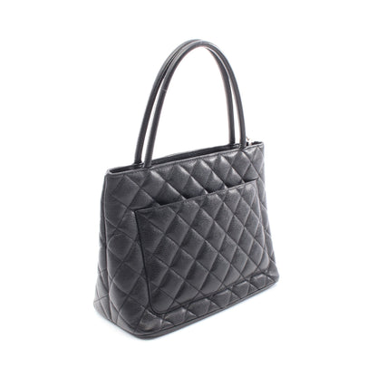 復刻トート ハンドバッグ トートバッグ キャビアスキン ブラック マットシルバー金具 シャネル バッグ CHANEL