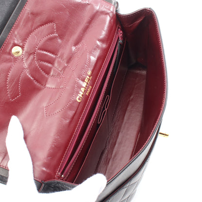マトラッセ パリ限定 Wフラップ Wチェーンショルダーバッグ ラムスキン ブラック コンビ金具 シャネル バッグ CHANEL