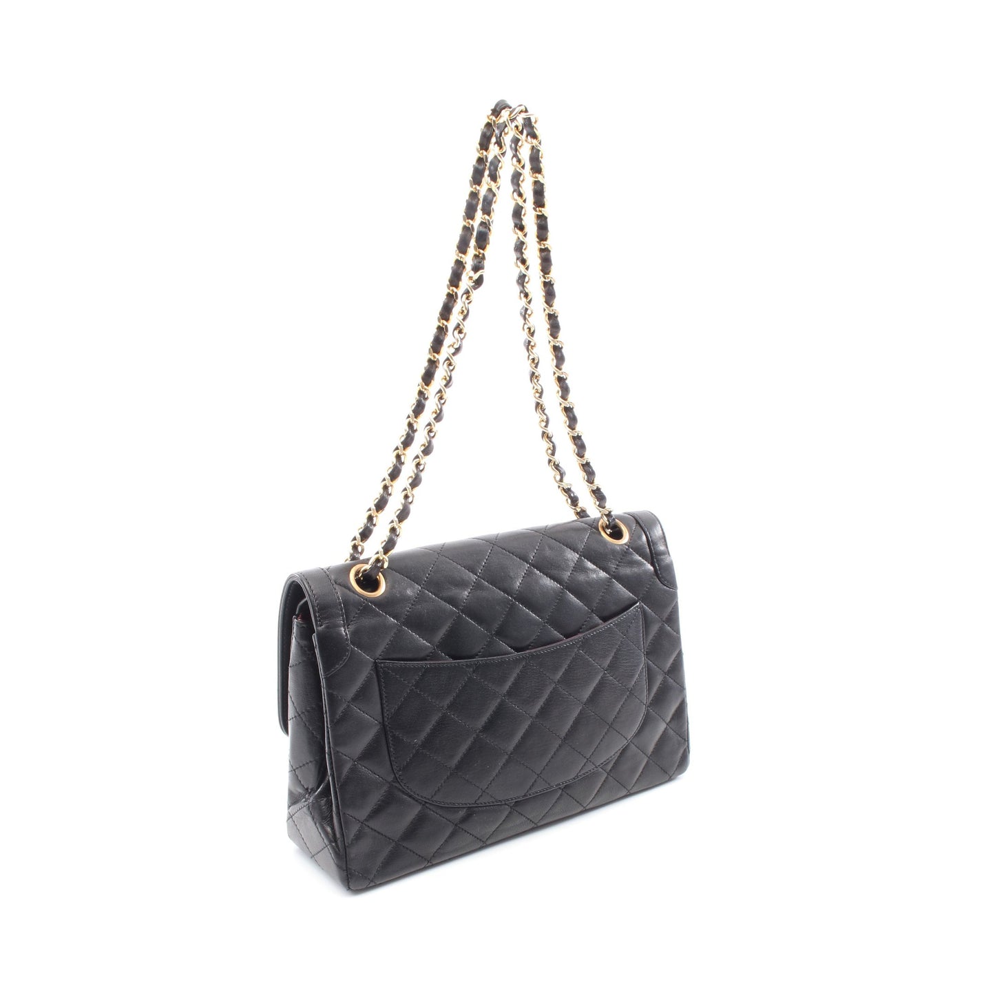 マトラッセ パリ限定 Wフラップ Wチェーンショルダーバッグ ラムスキン ブラック コンビ金具 シャネル バッグ CHANEL