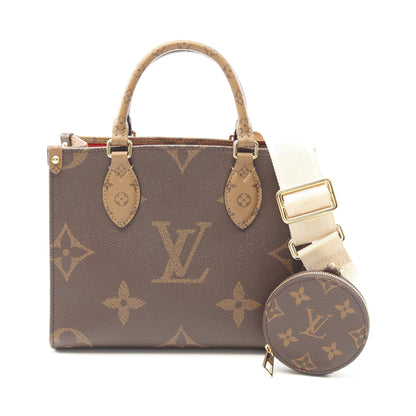 オンザゴーPM モノグラムリバース ハンドバッグ PVC ブラウン ベージュ 2WAY ルイヴィトン バッグ LOUIS VUITTON