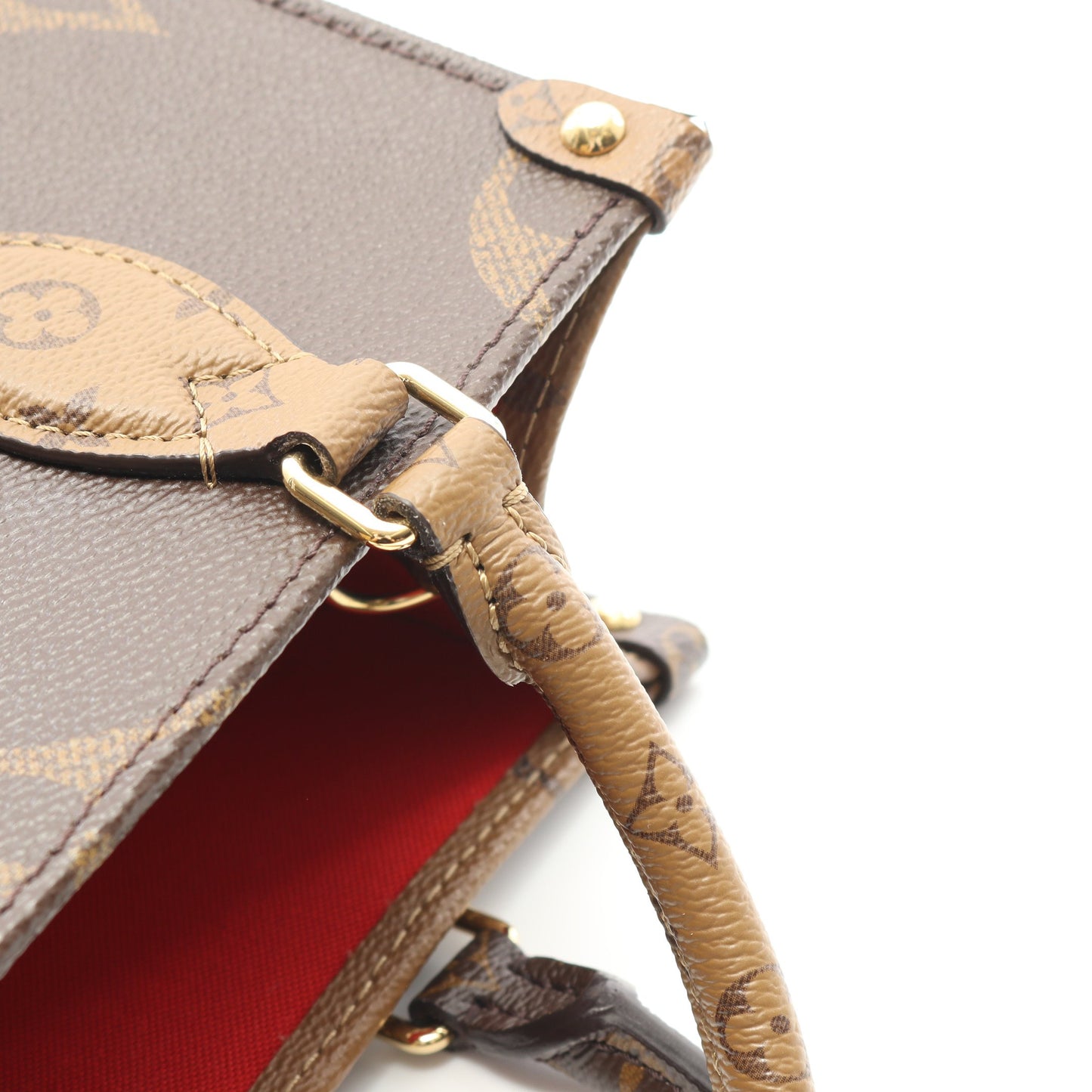 オンザゴーPM モノグラムリバース ハンドバッグ PVC ブラウン ベージュ 2WAY ルイヴィトン バッグ LOUIS VUITTON